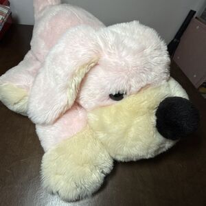 FAO Schwarz Large PENELOPE Puppy Dog 21" Plush Pink Cream Stuffed Animal